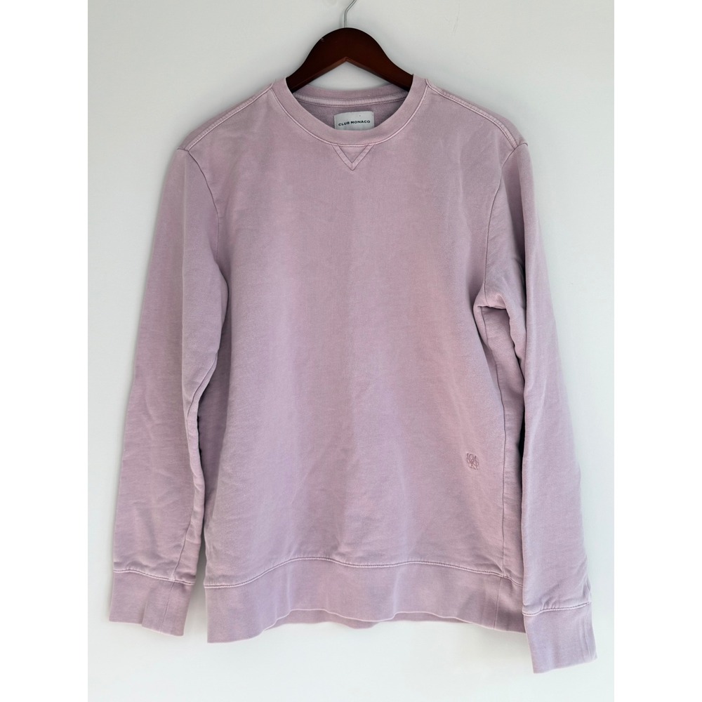 Club Monaco Essential Crewneck Sweatshirt Minimalist Mens M Purple Unisex Cotton
